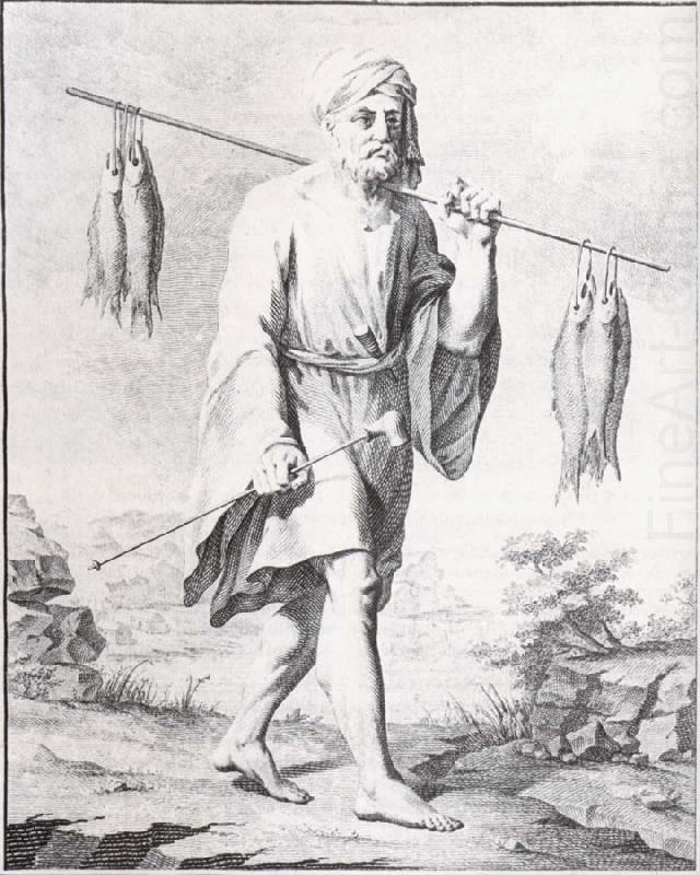 unknow artist baurenfeinds teckning av en fiskare i djedda, atergiven i nibuhrs reisebeschreibung china oil painting image